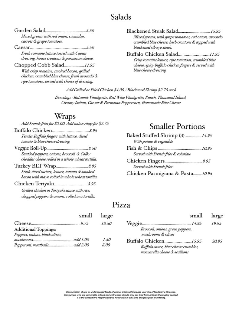 Lunch & Dinner Menu - Parente's Restaurant